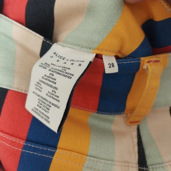 Alice + Olivia Multicolor Striped Jeans - Picture 2 of 7